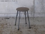 送料無料≪鉄脚スツール≫【ロータイプ/レザー座面セット/1脚
