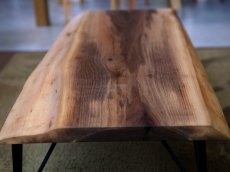 画像5: ≪SOLD OUT≫ローテーブル 無垢2枚ハギ板 ウォールナット 鉄脚セット 1150mm (5)