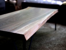画像4: ≪SOLD OUT≫ローテーブル 無垢2枚ハギ板 ウォールナット 鉄脚セット 1155mm (4)