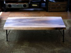 画像4: ≪SOLD OUT≫ローテーブル 無垢2枚ハギ板 ウォールナット 鉄脚セット 1150mm (4)