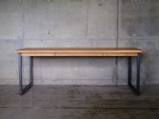 画像1: ≪テーブル≫【鉄脚ダイニングテーブル/引出付/無垢木材/サイズオーダー/1台】 (1)