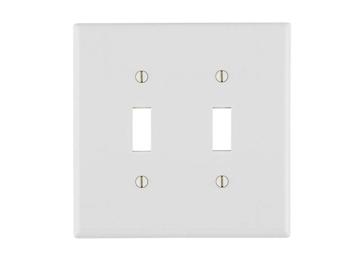 画像1: 送料無料 LEVITON トグルスイッチプレート2口/ホワイト (1)
