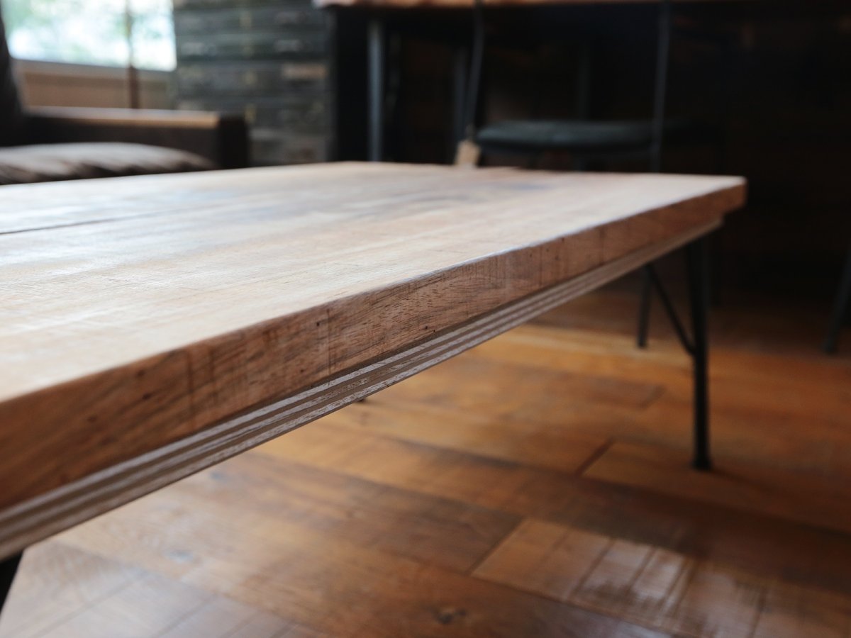 画像7: 【無垢一枚板 ニューギニアウォールナット W1130×D590×H348~378mm/鉄脚ショートorこたつ鉄脚セット/1台】 (7)