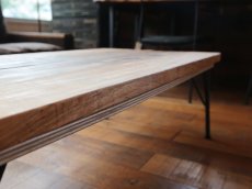 画像7: 【無垢一枚板 ニューギニアウォールナット W1130×D590×H348~378mm/鉄脚ショートorこたつ鉄脚セット/1台】 (7)