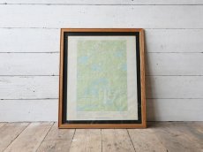 画像1: 送料無料≪インテリア雑貨≫【 VINTAGE MAP FRAME SET（縦）/オーク/1個単品】 (1)