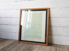 画像3: 送料無料≪インテリア雑貨≫【 VINTAGE MAP FRAME SET（縦）/オーク/1個単品】 (3)