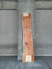 画像1: ≪未加工≫無垢一枚板 両耳 人乾材 ブラックチェリー W2740×D520~630×t55 (1)