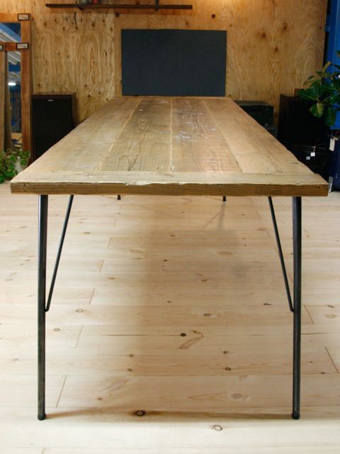 ≪テーブル≫【鉄脚ダイニングテーブル USED足場板/4サイズ】