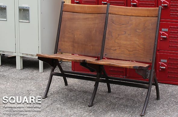 USED,ビンテージ,折りたたみ,2連,ダブル,チェア,イス,