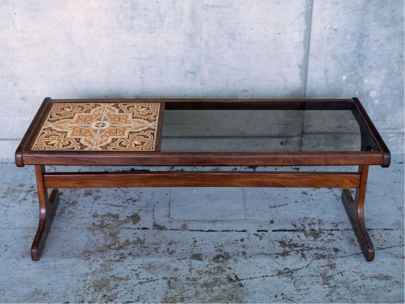 ≪ローテーブル≫【G-PLAN 1950s tile and glass top coffee  table・タイルアンドグラストップコーヒーテーブル・USED・ビンテージ/1体】