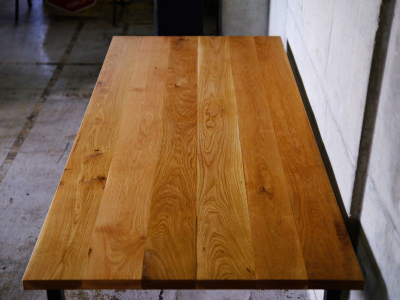 ≪テーブル≫【鉄脚ダイニングテーブル/引出付/無垢木材/サイズ